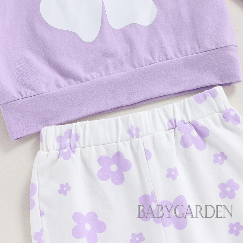 Set Đồ 2 Món Gồm Áo Sweater Tay Dài In Họa Tiết Hoa + Quần Dài Dễ Thương Cho Bé Gái 6 Tháng-5 Tuổi