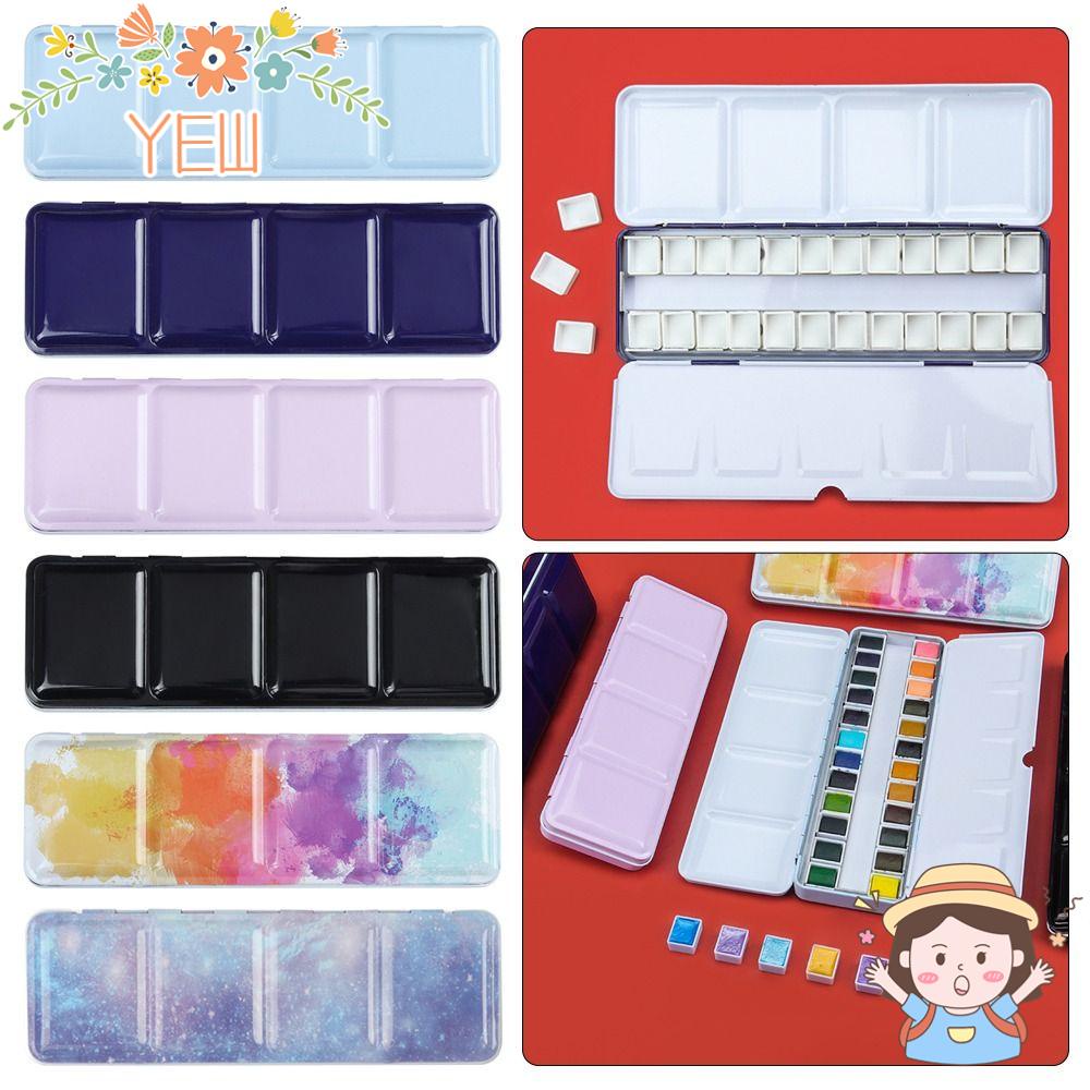 Khay Rỗng Bằng Kim Loại Nhiều Màu Sắc Dùng Đựng Màu Nước Vẽ Nửa Chảo Plein Air