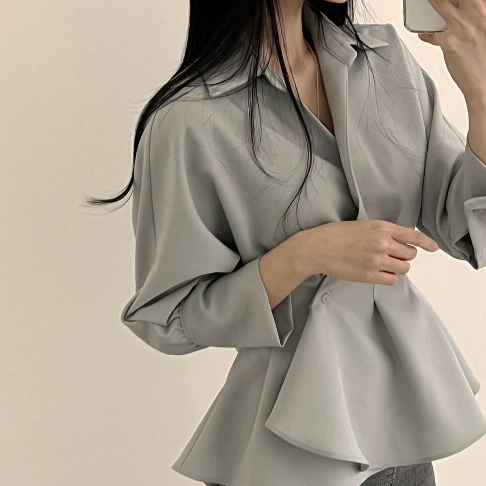 Áo Sơ Mi Nữ Dài Tay Cổ Bẻ Thời Trang Hàn