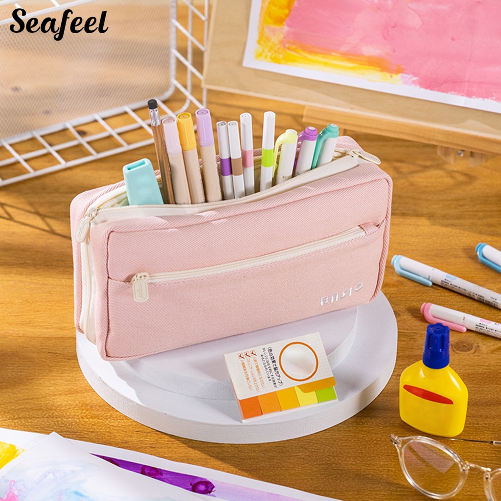 Túi Đựng Bút Nhiều Ngăn Sức Chứa Lớn Có Khóa Kéo Cho Học Sinh