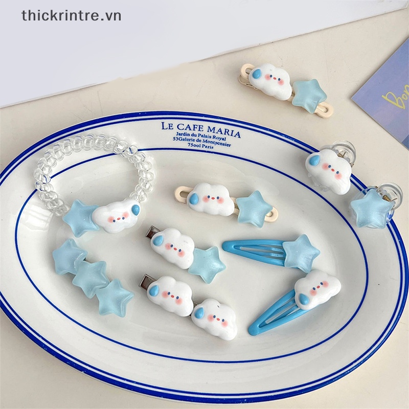 Kẹp Tóc Hình Ngôi Sao Đám Mây Màu Gradient Dễ Thương Cho Bé Gái