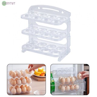 ⭐24H SHIPING ⭐Folding Egg Holder Storage Box for Refrigerator Egg Tray Fridge Organizer New