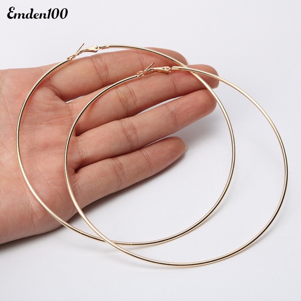 Đôi Khuyên Tai Tròn Rỗng Đơn Giản Thời Trang Cho Nữ