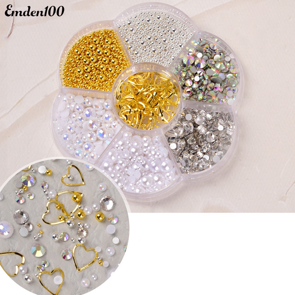 1 Hộp Phụ Kiện Đính Trang Trí Móng Tay 3D Dễ Thương