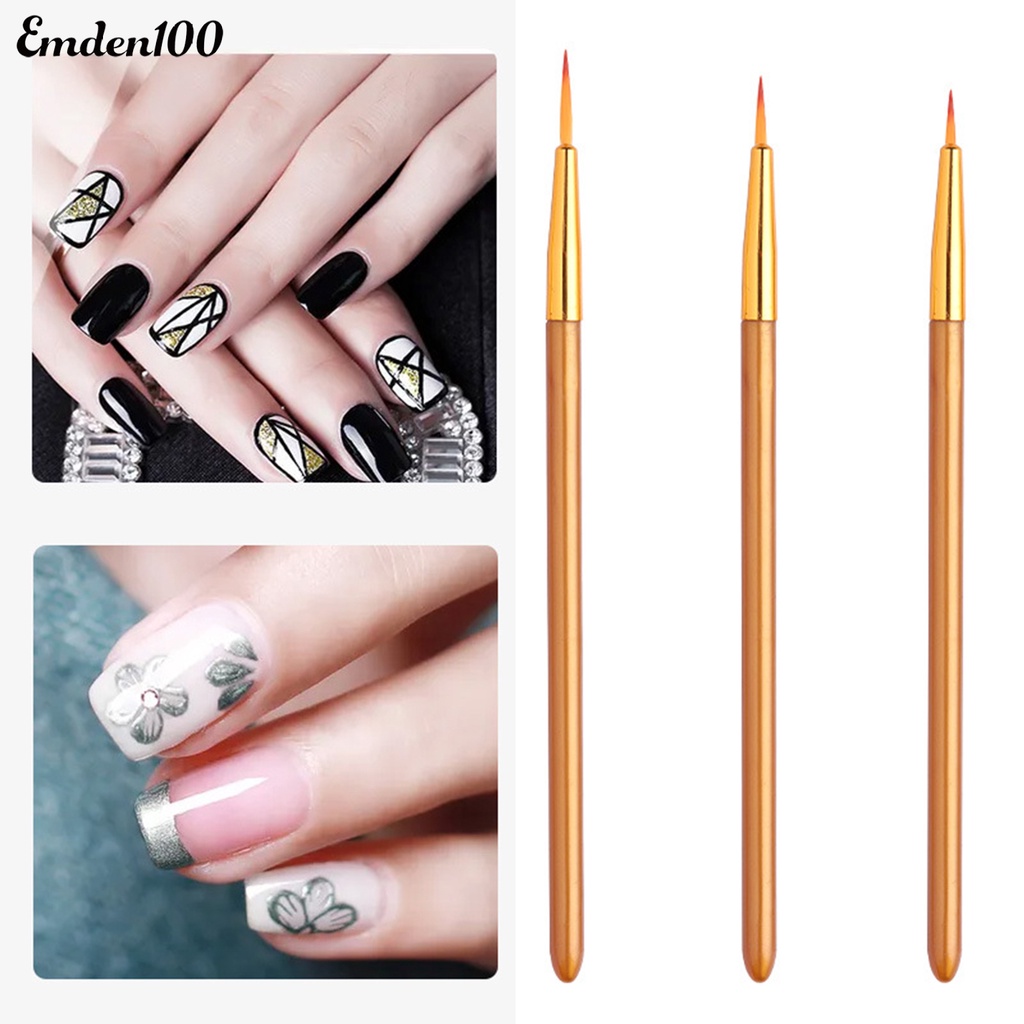 Set 3 Cọ Vẽ Trang Trí Móng Tay Nghệ Thuật Siêu Mịn Đa Năng