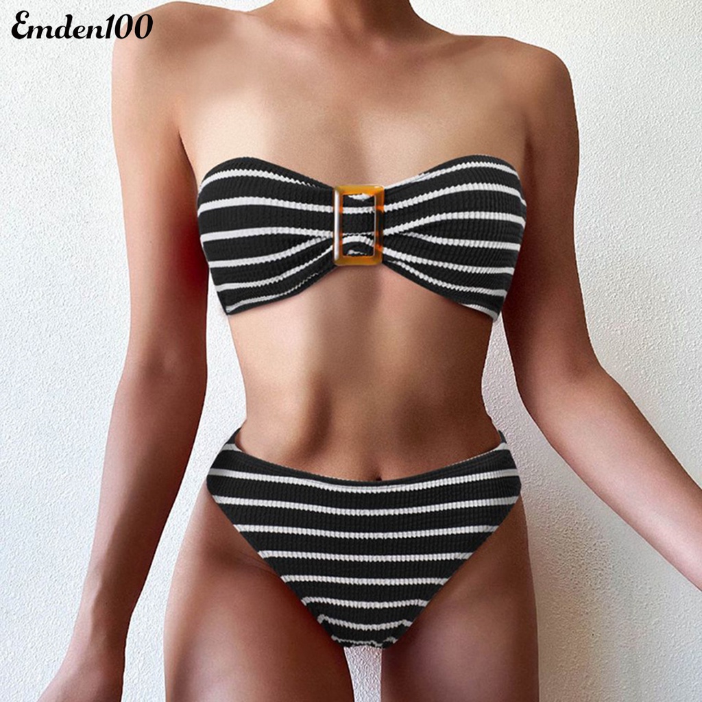 Bộ Bikini 2 Mảnh Hở Lưng Có Mút Đệm Mềm Mại Cho Nữ