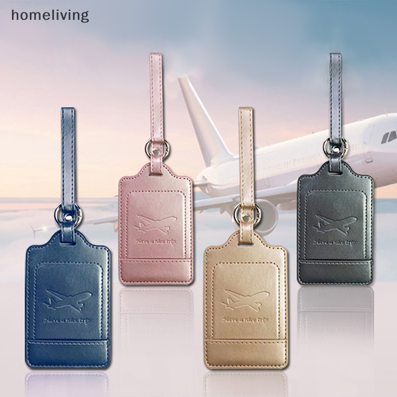 Thẻ Đánh Dấu Hành Lý Bằng Da PU Màu Trơn Nhỏ Gọn Tiện Dụng