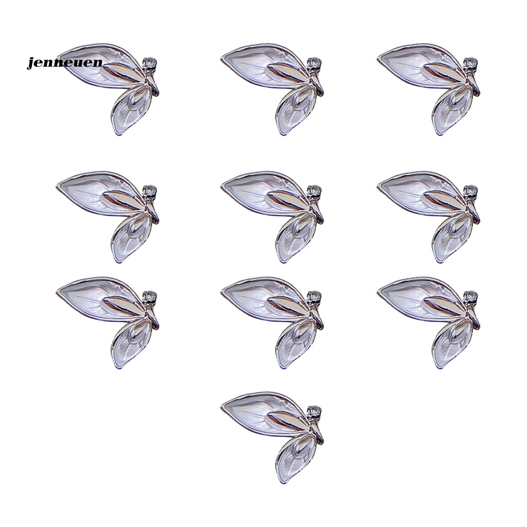 Set 10 Phụ Kiện Hình Cánh Bướm Không Phai Màu Trang Trí Móng Tay Có Thể Tháo Rời