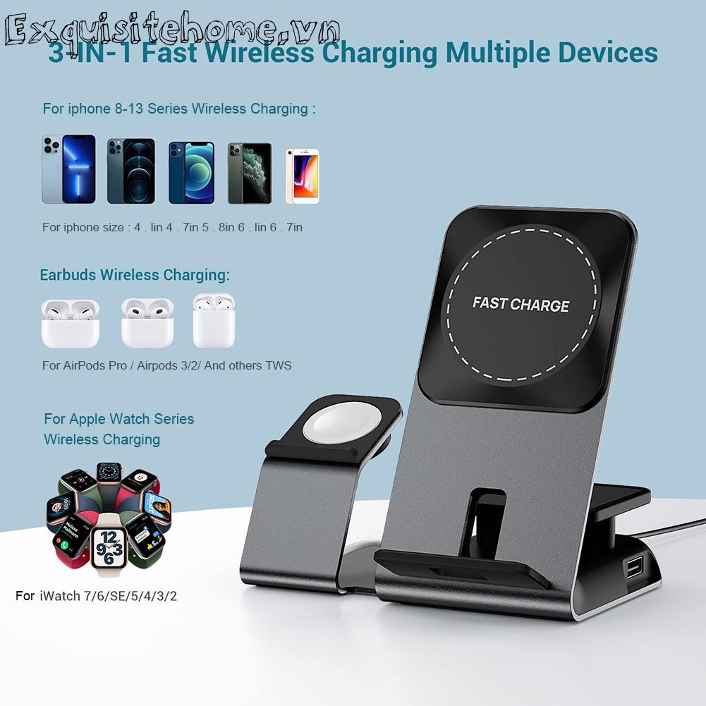 Đế Sạc Từ Tính Không Dây Cho Apple Watch iPhone Và Tai Nghe
