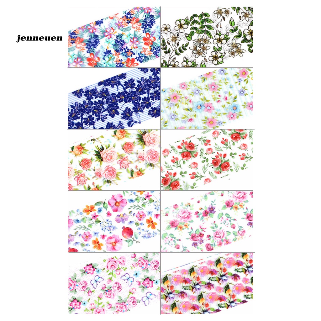 Set 10 Miếng Dán Móng Họa Tiết Hoa Nhỏ Nhiều Màu Sắc Dành Cho Nữ