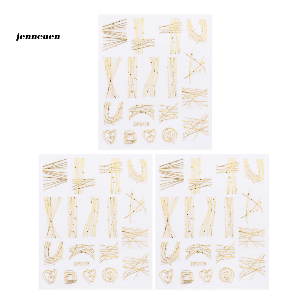 Set 3 Miếng Dán Trang Trí Móng Tay Nhiều Màu Sắc