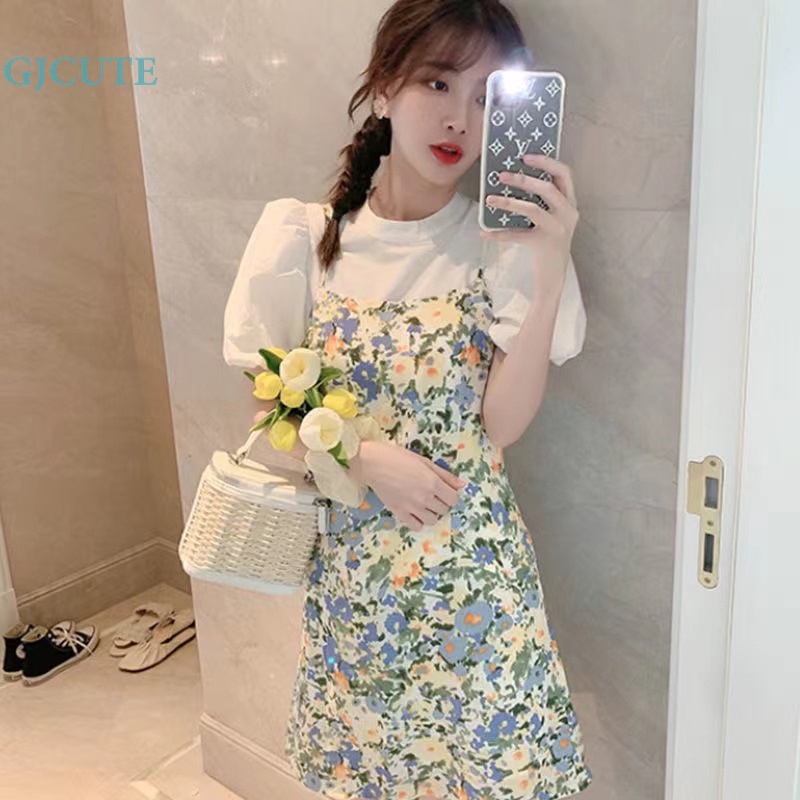 Đầm Hai Dây Họa Tiết Hoa Thời Trang Mùa Hè Cho Nữ