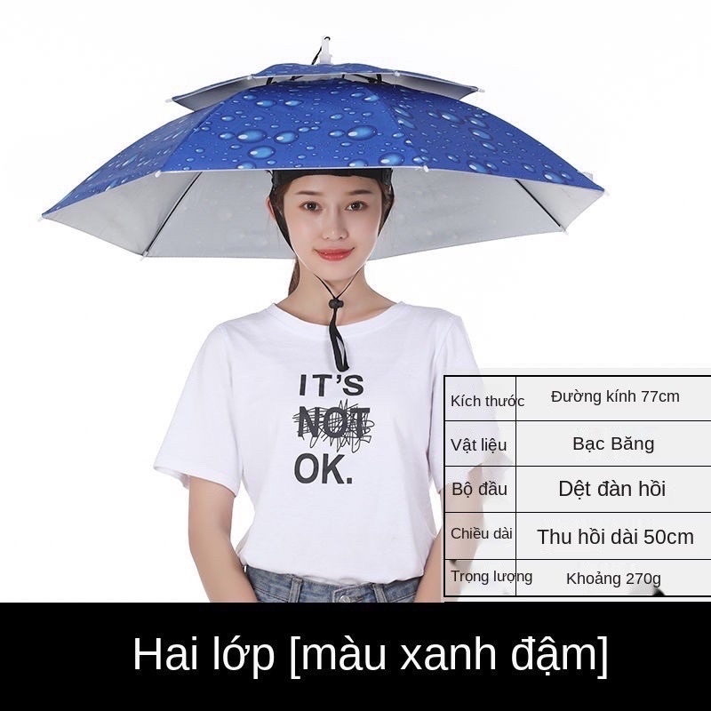 Mũ ô đội đầu 2 tầng hàng loại 1 che mưa, che nắng,đi làm đồng , đi câu cá, đi dã ngoại ANam-Fishing