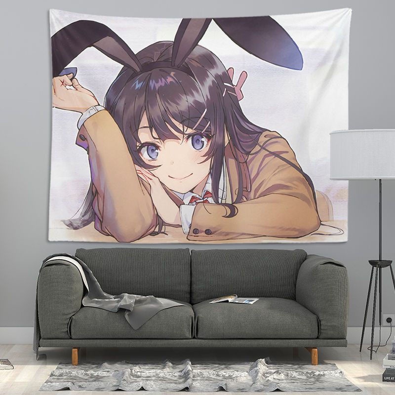 Thảm Treo Tường 100 * 70CM In Hình Anime Sakurajima Mai Trang Trí Phòng Khách