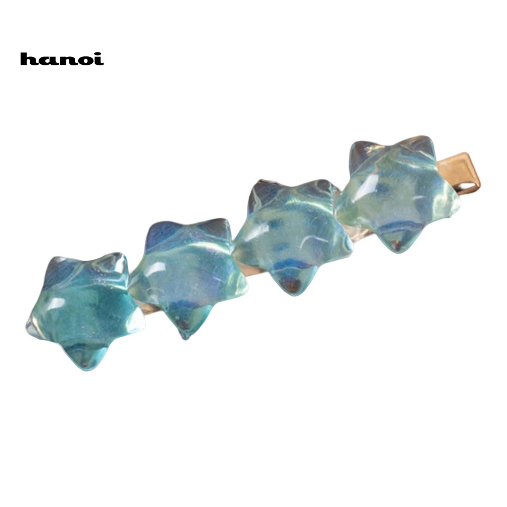 Kẹp Tóc Hình Ngôi Sao Trong Suốt Bằng Nhựa Resin Chống Trượt Phong Cách Hàn Quốc Cho Nữ