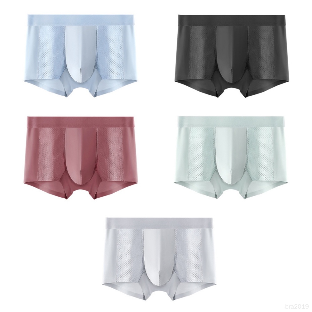 Quần Lót Boxer Vải Lụa Lạnh Thoáng Khí Thời Trang Nam Cao Cấp