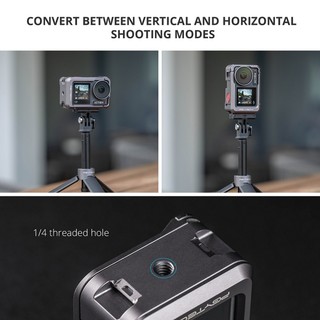 PGYTECH Video Vlogging Camera Frame Cage For DJI Osmo Action 3/4 Camera With 1/4 Thread Hole