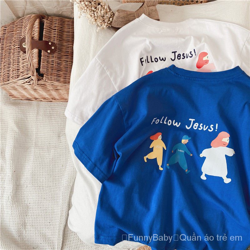 Áo Thun Cotton Tay Ngắn Cổ Tròn In Hoạt Hình Phong Cách Hàn Quốc Thời Trang Mùa Hè 2023 Dành Cho Bé Gái