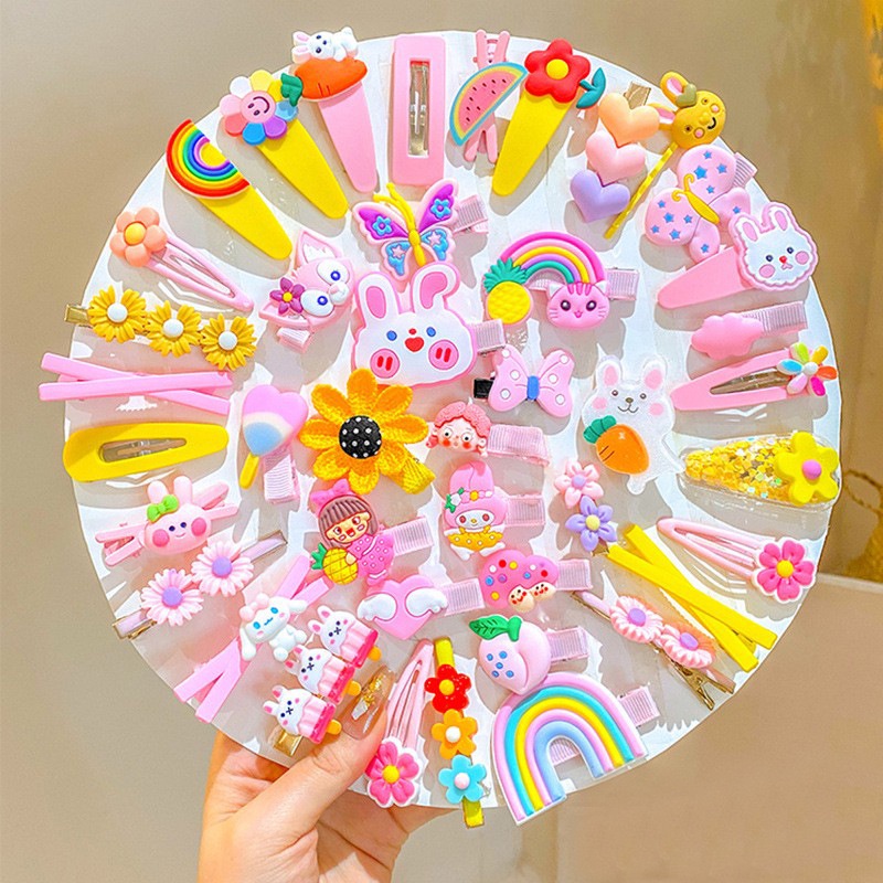 Set 14 Kẹp Tóc Cho Bé Nhiều Màu Dễ Thương Cho Bé Gái