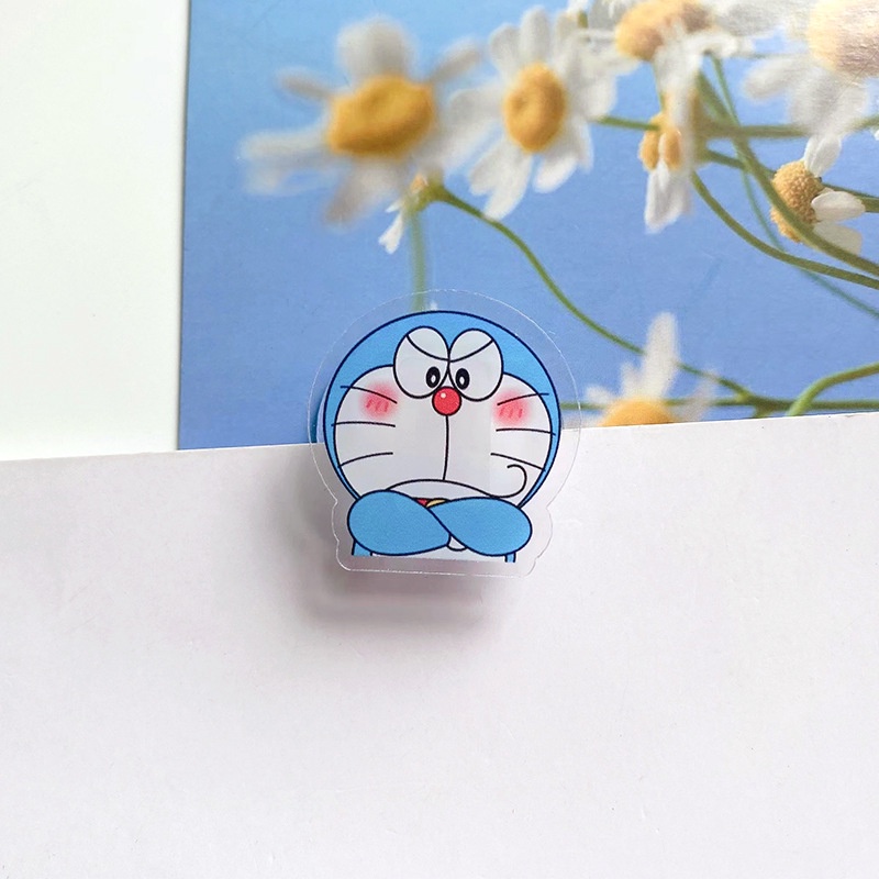 Kẹp Giấy Ghi Chú Bằng Acrylic Hai Mặt Hình Doraemon Đầu To