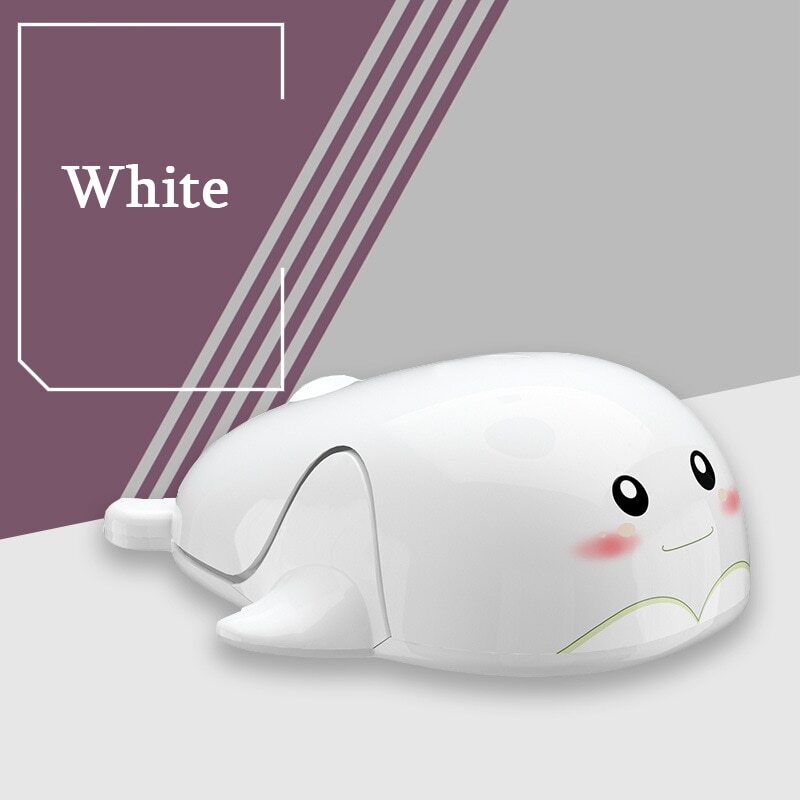 Elec Space Chuột Quang Không Dây Mini 1600 DPI 3D Hình Cá Heo Hoạt Hình Có Đầu Nhận USB Cho Laptop Trẻ Em