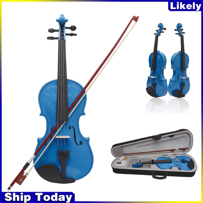 Đàn Violin Bằng Gỗ Trơn Kích Thước 4 / 4 Kèm Hộp Đựng Tiện Lợi Dành Cho Người Mới Bắt Đầu