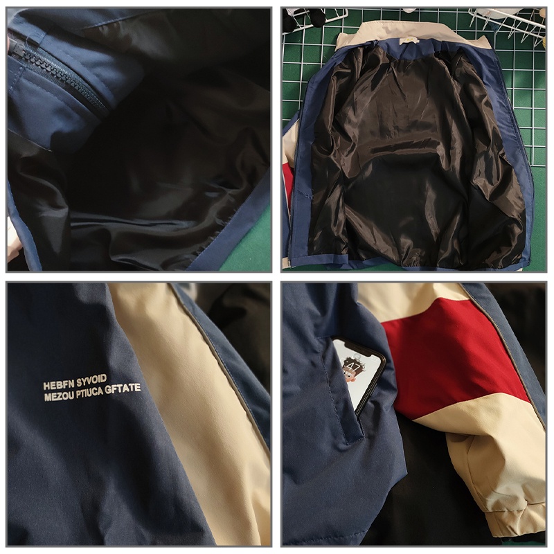 Áo khoác bóng chày YOUTANG cổ đứng ghép nối màu sắc thời trang cho nam