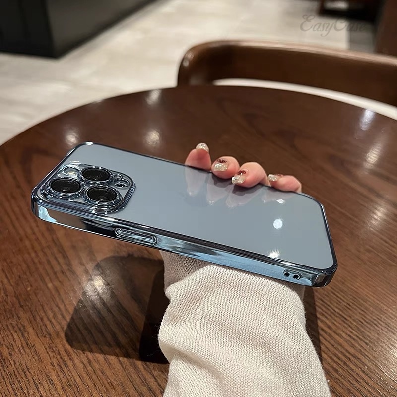 Ốp Điện Thoại Dẻo Trong Suốt Viền Kim Loại Chống Sốc Cho iPhone 14 Pro Max Premium iPhone 11 Pro Max 12 13 Pro Max