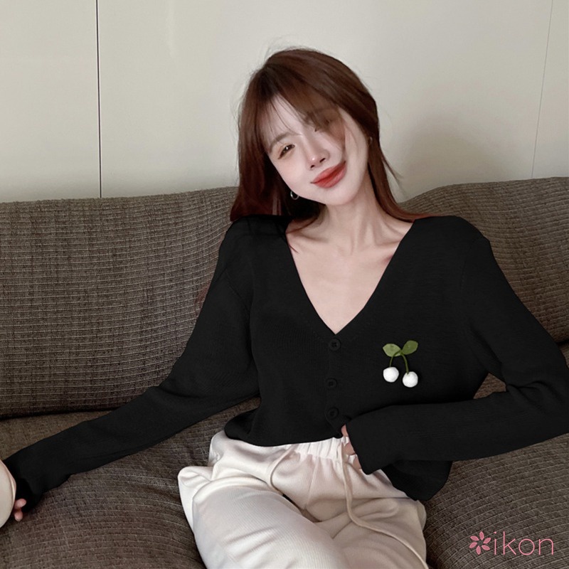 Áo Khoác Cardigan Dệt Kim Tay Dài Màu Sắc Ngọt Ngào Thời Trang Xuân Thu Cho Nữ