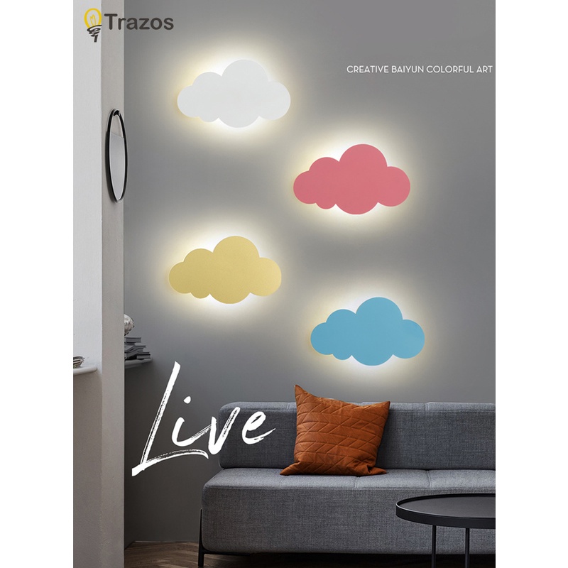 Đèn LED Gắn Tường Hình Đám Mây Nhiều Màu Sắc Trang Trí Phòng Ngủ Cho Bé
