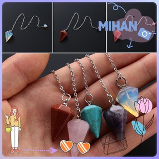 Mặt dây chuyền hình đá thạch anh nhiều màu độc đáo