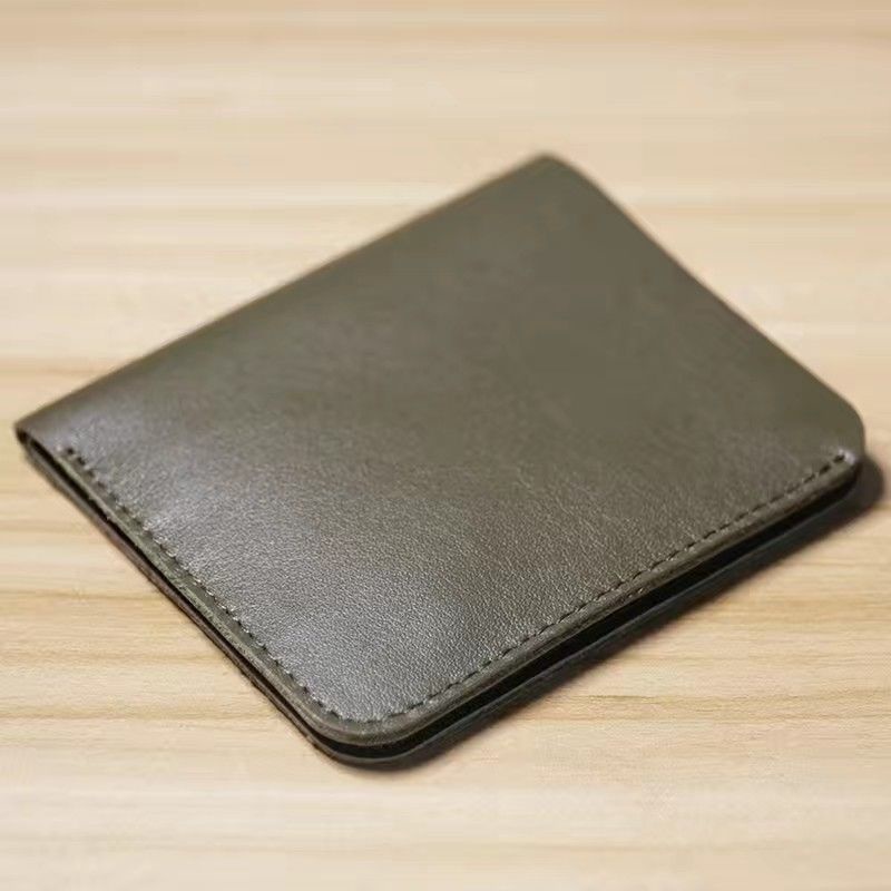 Ví Da Bò Thật Dáng Ngắn Siêu Mỏng Nhẹ Dạng Đứng Cá Tính Cho Nam