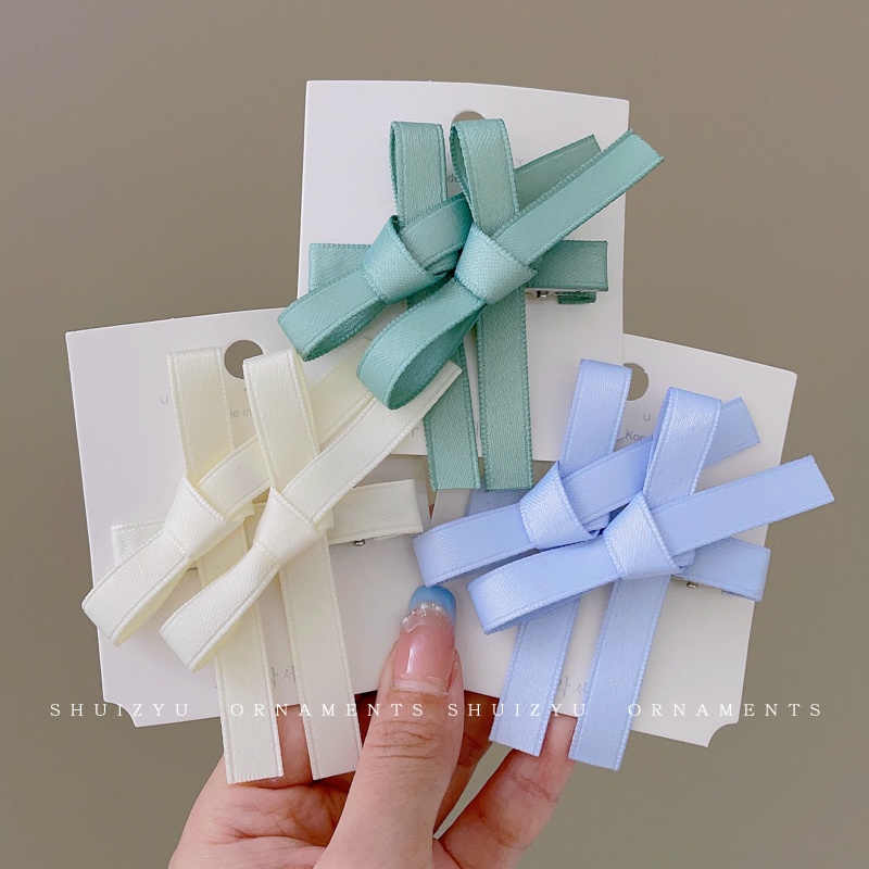 Kẹp Tóc Nơ Ruy Băng Nhiều Màu Dễ Thương Thời Trang Mùa Hè Cho Bạn Gái