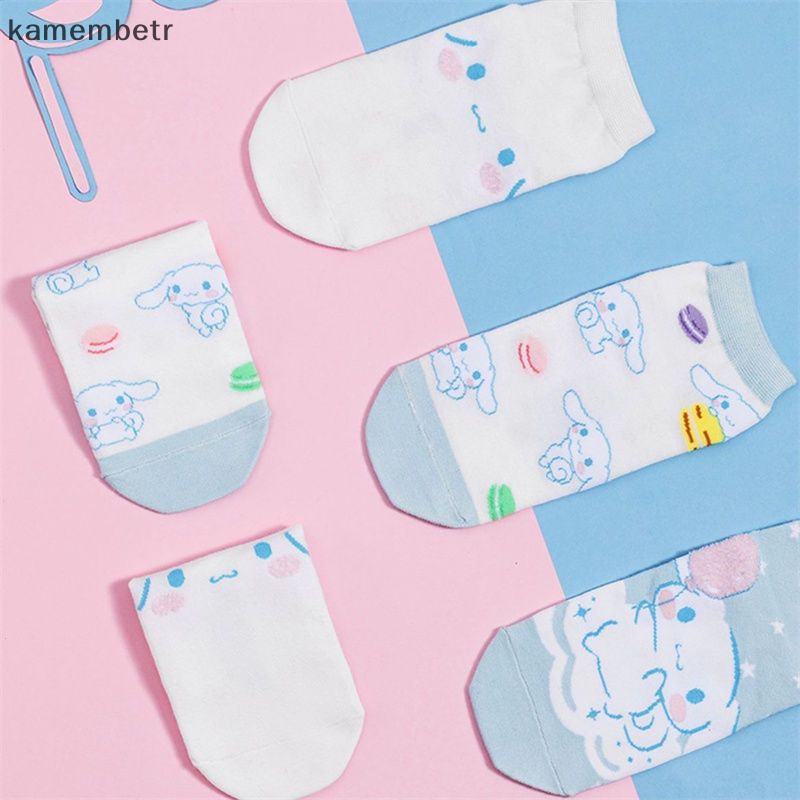 Set 3 Đôi Vớ Thể Thao Mùa Hè Thoải Mái In Họa Tiết Hoạt Hình Sanrio Kuromi Cinnamoroll Dog My Melody Dễ Thương Cho Nữ Sinh