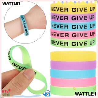 Vòng Đeo Tay Cao Su Silicon Dạ Quang In Chữ Never Give Up Thời Trang Cho Nam Và Nữ