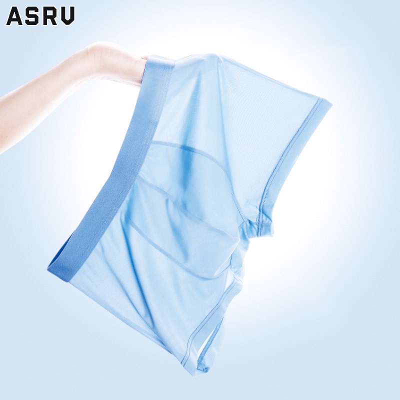 Asrv Quần Lót boxer Lụa Lạnh Mỏng Thoáng Khí Kháng Khuẩn Màu Trơn Thoải Mái Mùa Hè Cho Nam