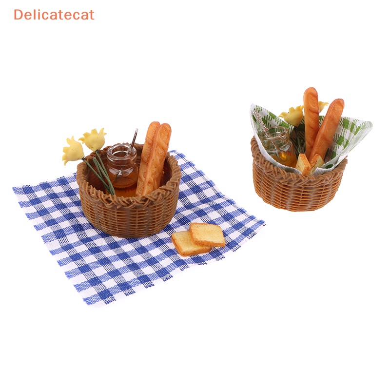 1 Bộ Giỏ Đựng Bánh Mì Bằng Vải 1: 12 Độc Đáo Trang Trí Nhà Búp Bê