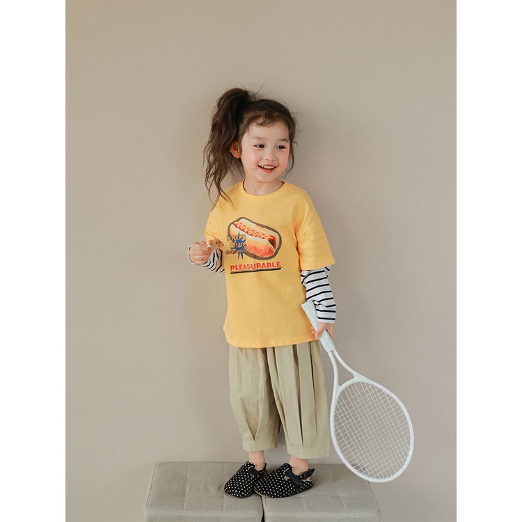 Quần Dài Xếp Ly Màu Trơn Phong Cách Hàn Quốc Thời Trang Mùa Xuân Cho Bé Gái