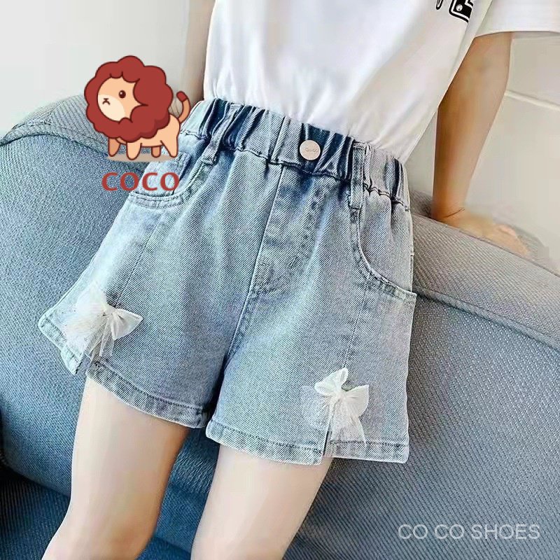 Quần Short Denim Mẫu Mới 2023 Dễ Phối Đồ Thời Trang Mùa Hè Cho Bé Gái
