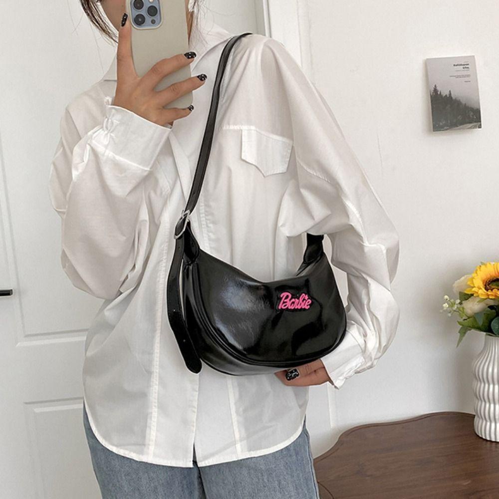 Healmeyou barbie letter crossbody bag, y2k có thể điều chỉnh dây đeo vai, túi đeo vai đơn giản túi xách di động cô gái