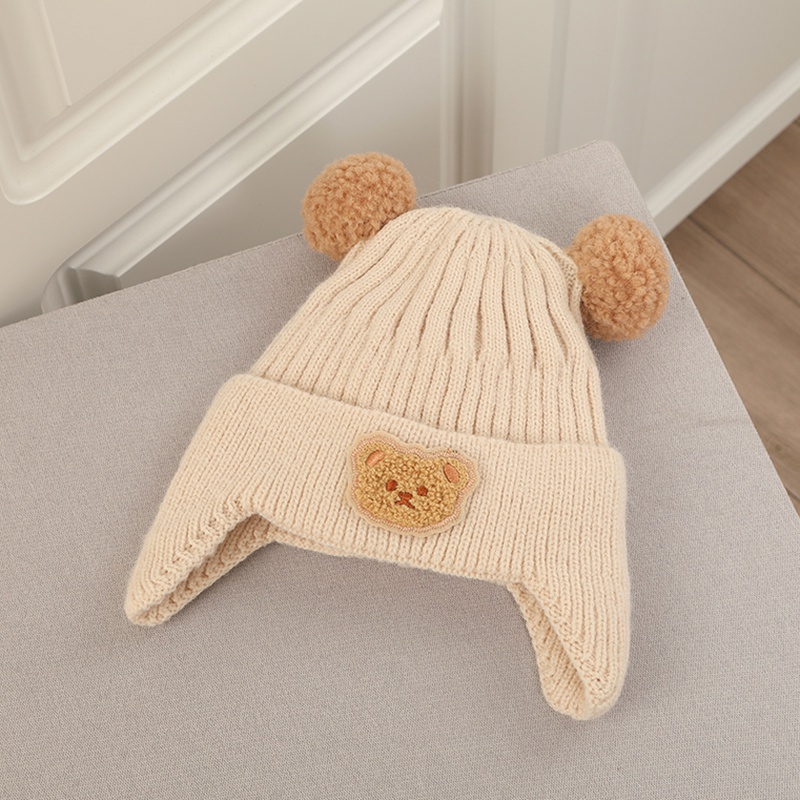 Mũ Len Thu Đông Siêu Dễ Thương Bảo Vệ Tai Chống Gió Phong Cách Hàn Quốc Cho Bé Sơ Sinh