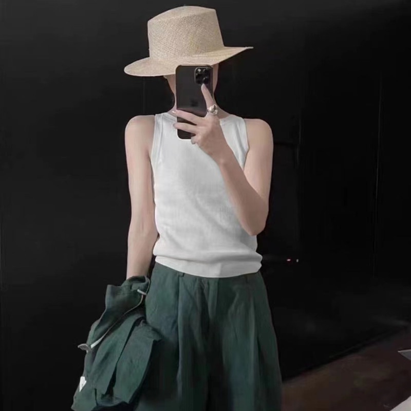 Áo Dệt Kim Nữ Sát Nách Kẻ Sọc Ngang Phong Cách Mới