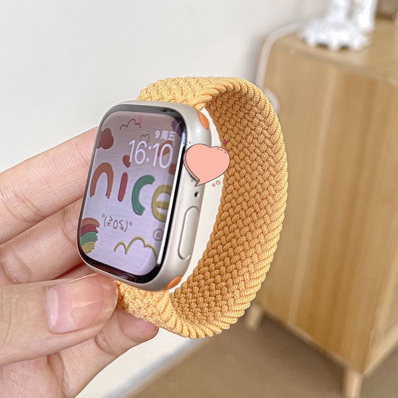 Dây Đeo Đồng Hồ Bằng Nylon Co Giãn 45mm 44mm 41mm 40mm 42mm 38mm 8 7 4 5 SE 6 Ultra 49mm