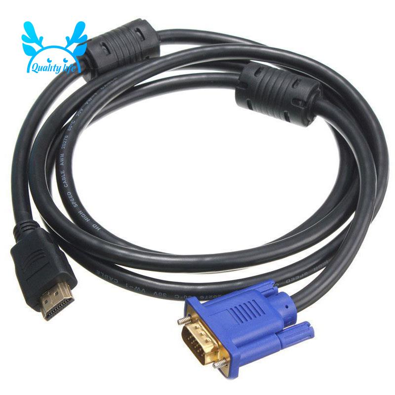 Cáp ChuyểN 1.8M Blue HDTV HDMI Sang VGA HD15 Cho PC TV DF MớI