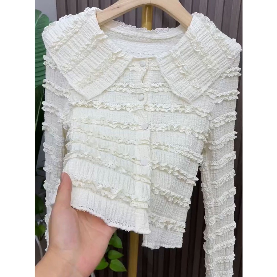 Áo Sơ Mi Tay Dài Cổ Búp Bê Phối Ren Thời Trang Mùa Thu Cho Nữ