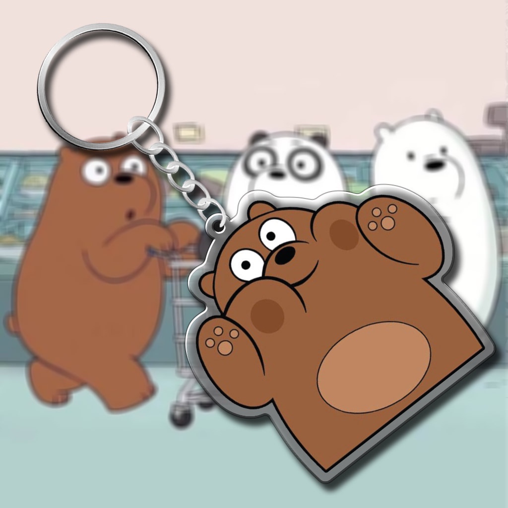 Móc khóa  We Bare Bears dễ thương trang trí túi xách sưu tầm làm quà tặng nhựa Arcrylic - trí decor