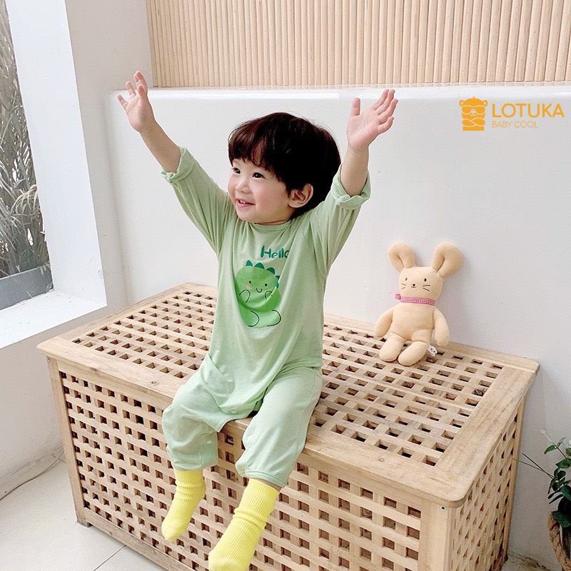 Bodysuit Dài Tay LOTUKA Cho Bé, Bộ Đồ Liền Thân Cho Bé Trai Bé Gái Size 3-12kg