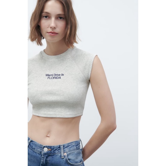 Áo croptop Zara authentic
