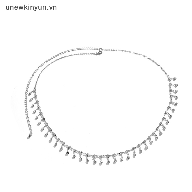 Dây Xích Đeo Hông Đính Đá Zircon Phối Tua Rua Thời Trang Cho Nữ