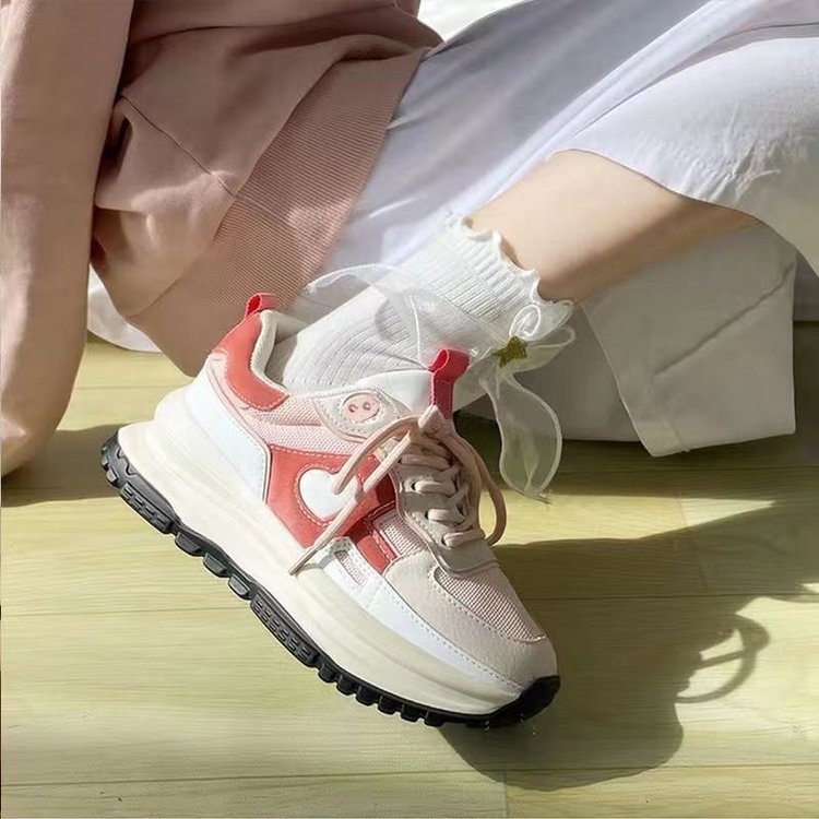 Giày Thể Thao Nữ Đế Dày Màu Trơn Hình Trái Tim Mới-AA0656